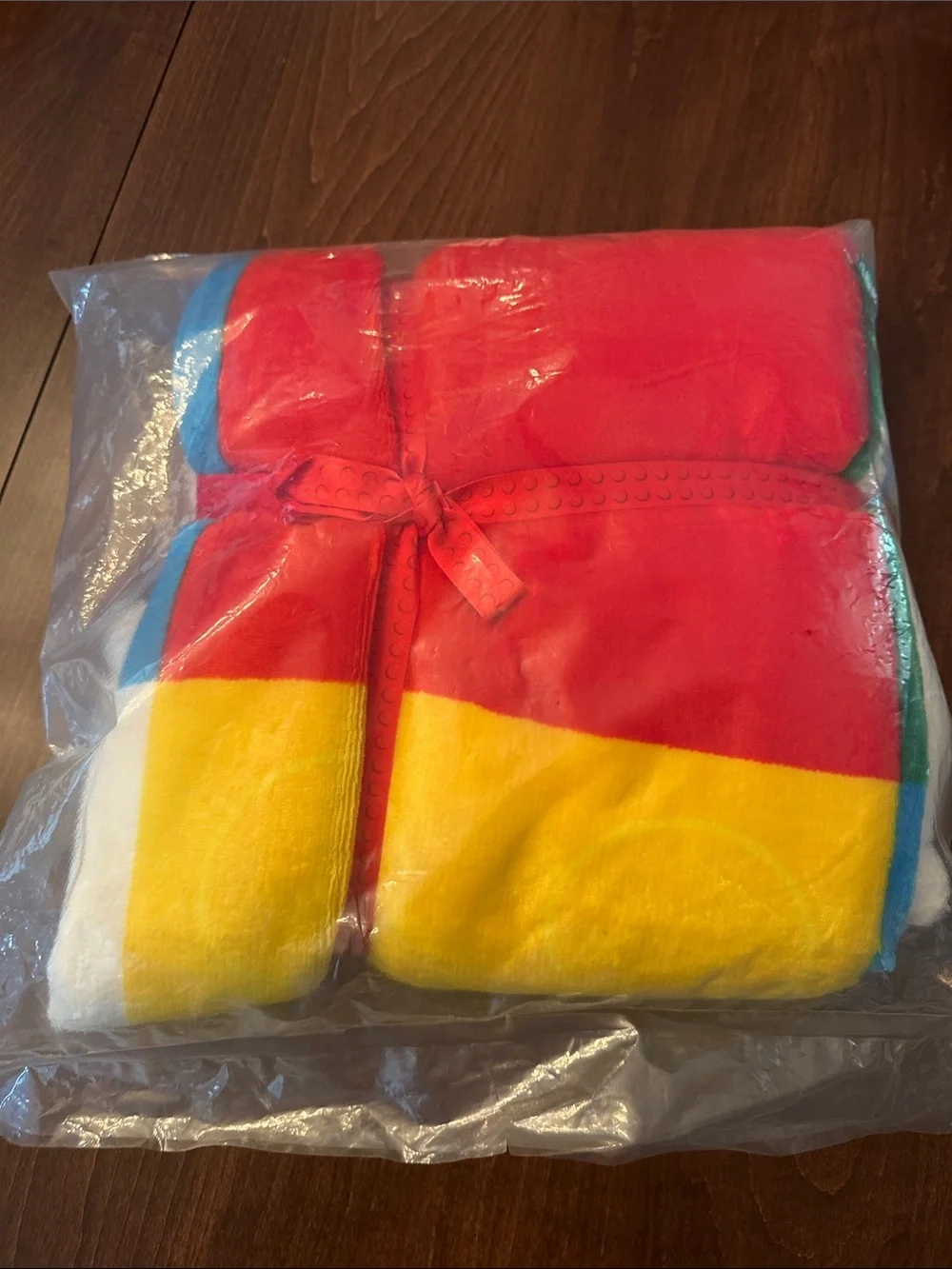 Lego Yellow Fleece Throw with Multicolor Brick & Minifig Accents